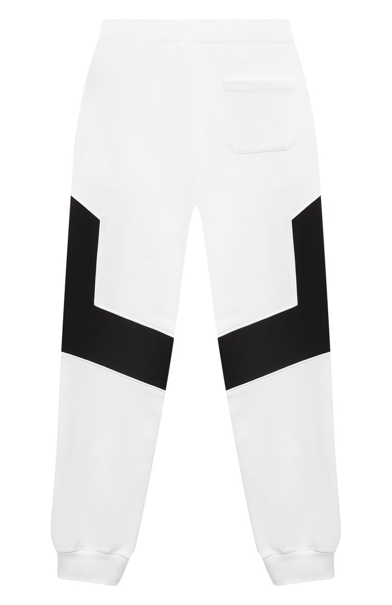 Детские хлопковые джоггеры BALMAIN белого цвета, арт. BV6R00 | Фото 2 (Нос: Не проставлено; Материал внешний: Хлопок; Мальчики Кросс-КТ: Джоггеры-одежда; Автоматизация состава: Проставлено; Ростовка одежда: 8 лет | 128 см, 10 - 11 лет | 140 - 146см, 12 лет | 152 см, 13 - 15 лет | 158 см, 16 лет | 164 см)