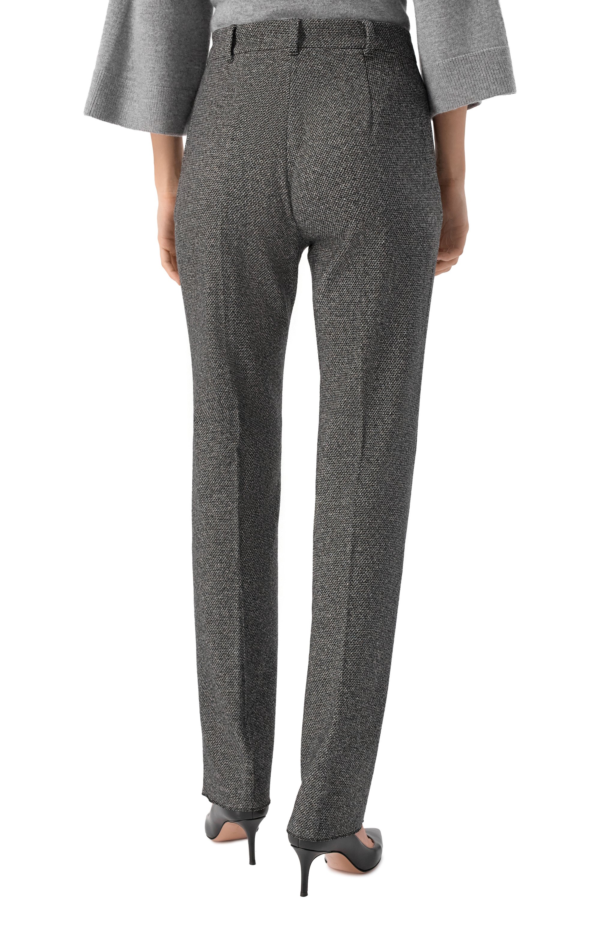 Брюки из хлопка и вискозы MAX MARA STUDIO серого цвета по цене 33750 руб., арт. NEGUS, фото 4 Брюки из хлопка и вискозы MAX MARA STUDIO, арт. NEGUS, фото 4