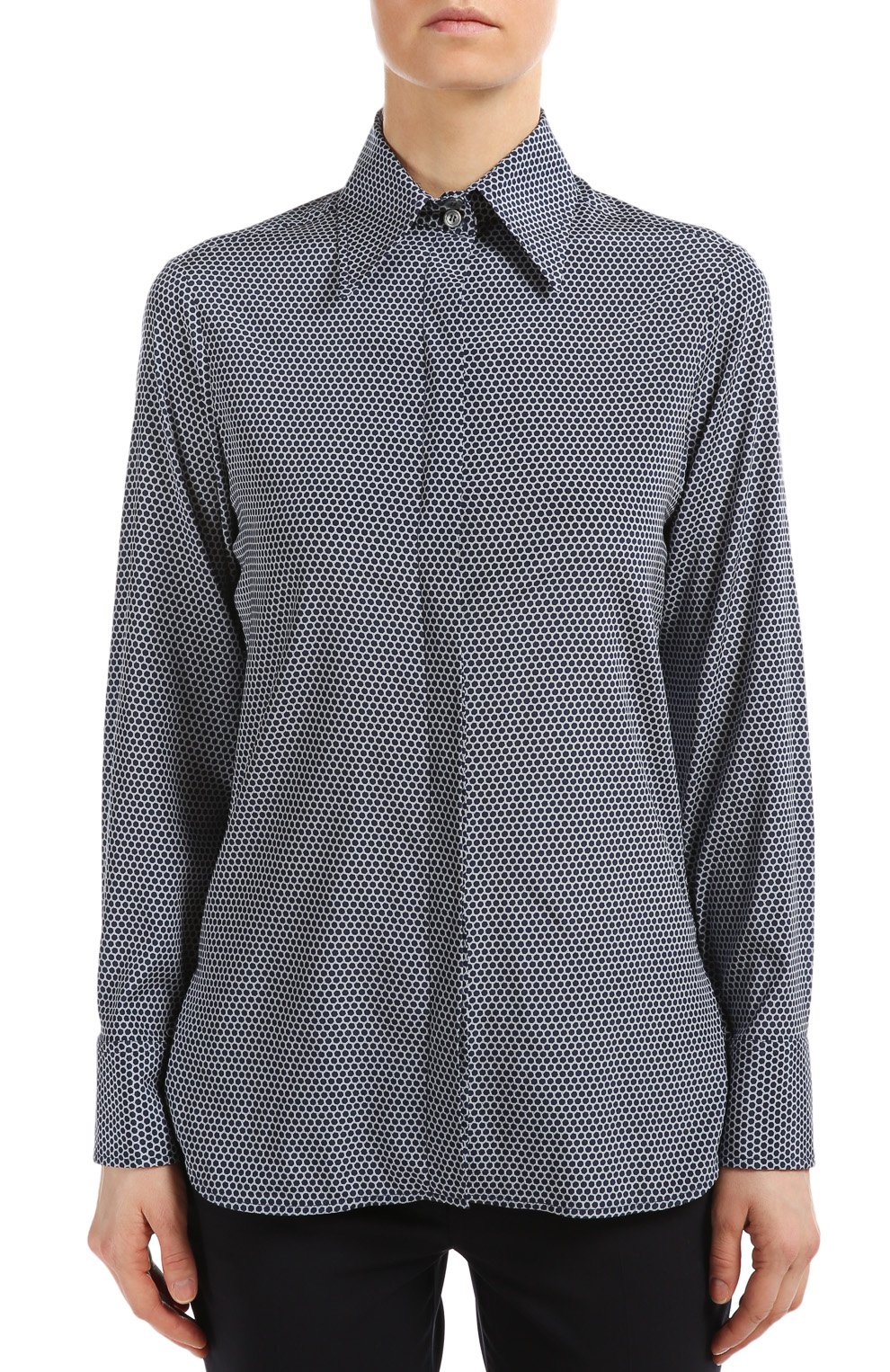 Блуза KITON синего цвета по цене 104500 руб., арт. D38453/9I83, фото 2 Блуза KITON, арт. D38453/9I83, фото 2