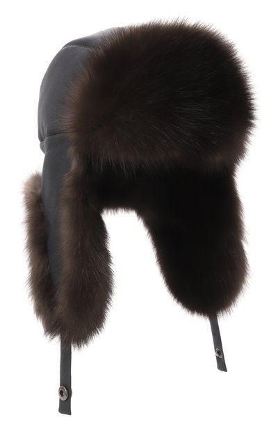 Мужская шапка-ушанка авиатор с отделкой из меха соболя BLACK SABLE, арт. BS-24004EB/А