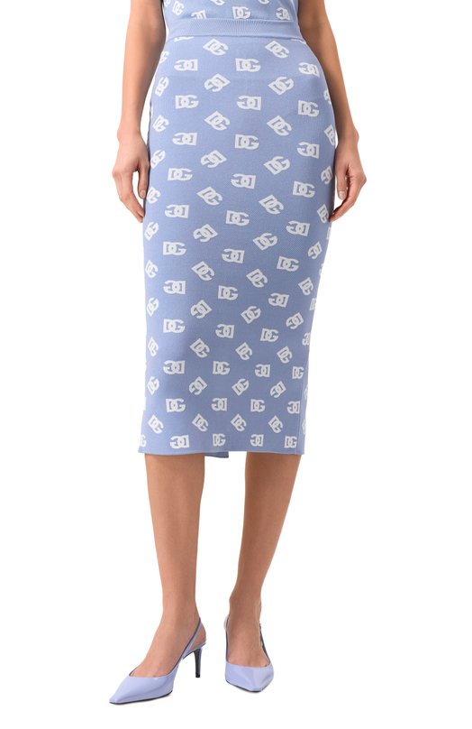 Юбка из вискозы Dolce & Gabbana FX002T/JFMGT Голубой  FX002T/JFMGT Фото 3