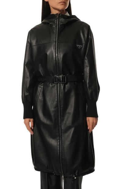 Кожаное пальто PRADA, арт. 56A014-1WDV-F0002, фото 3