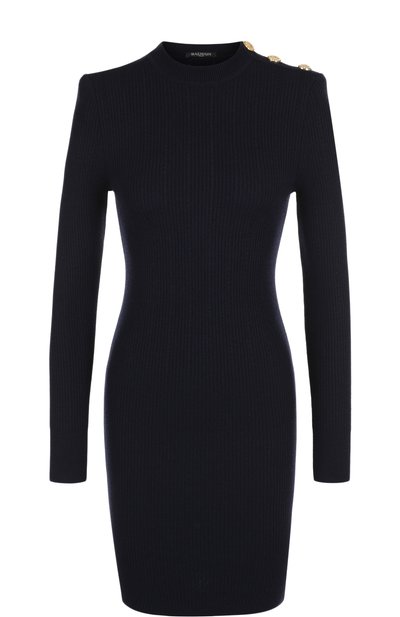 Женское шерстяное мини-платье с декоративными пуговицами BALMAIN, арт. 143745/K014
