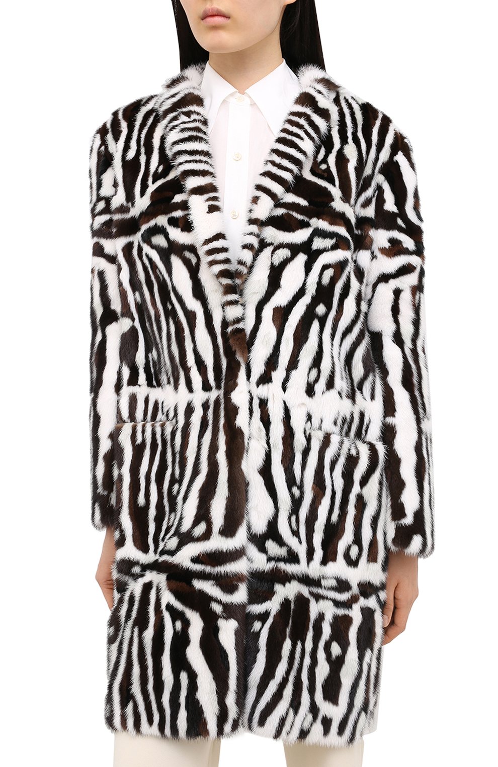 Шуба из норки VALENTINO черно-белого цвета по цене 4375000 руб., арт. NF3FA300/1CF, фото 3 Шуба из норки VALENTINO, арт. NF3FA300/1CF, фото 3