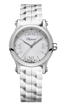 Женские часы happy sport steel white CHOPARD бесцветного цвета, арт. 278590-3001 | Фото 1 (Механизм: Кварц; Материал корпуса: Сталь; Региональные ограничения белый список (Axapta Mercury): Не проставлено; Нос: Не проставлено; Цвет циферблата: Серебристый)