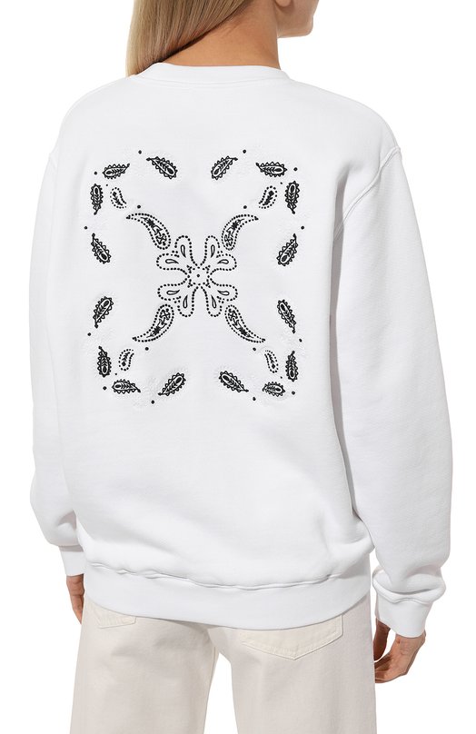 Хлопковый свитшот Off-White 0WBA055S24FLE002 Белый  0WBA055S24FLE002 Фото 4