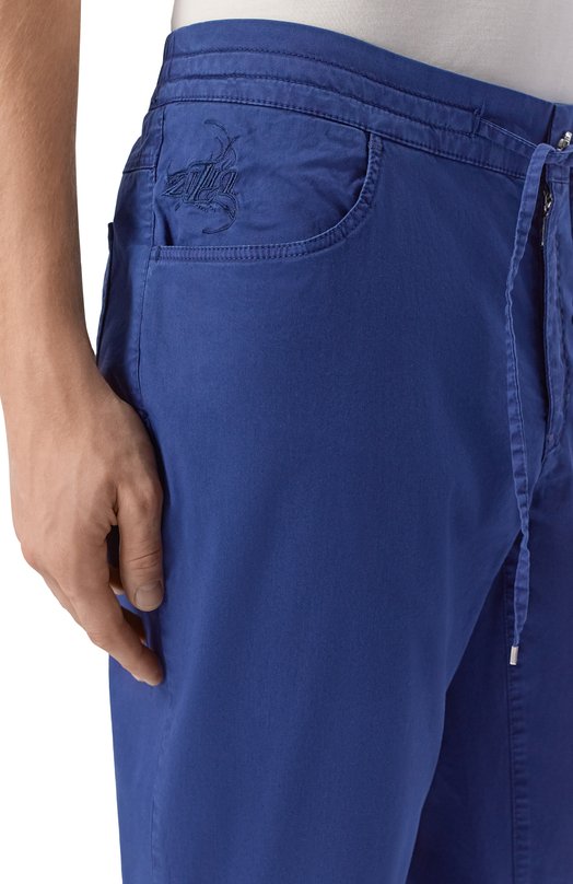 Хлопковые брюки Zilli J5T001M0480VZM000 Синий  J5T001M0480VZM000 Фото 5