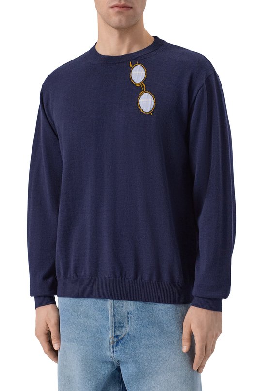 Шерстяной джемпер Moschino V0917/0200 Синий  V0917/0200 Фото 3