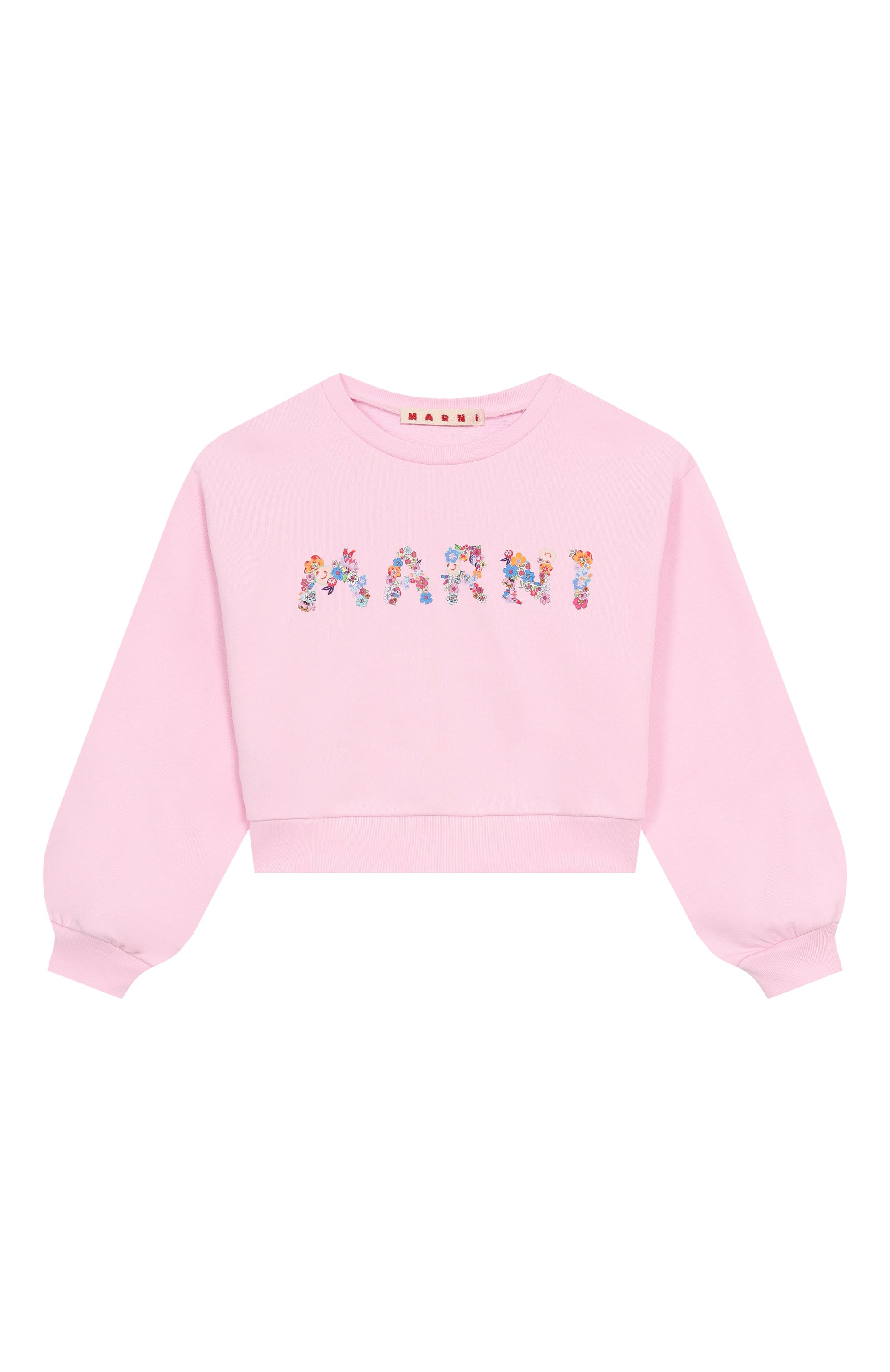 Хлопковый свитшот MARNI светло-розового цвета по цене 16650 руб., арт. M01424/M00V1, фото 1 Хлопковый свитшот MARNI, арт. M01424/M00V1, фото 1
