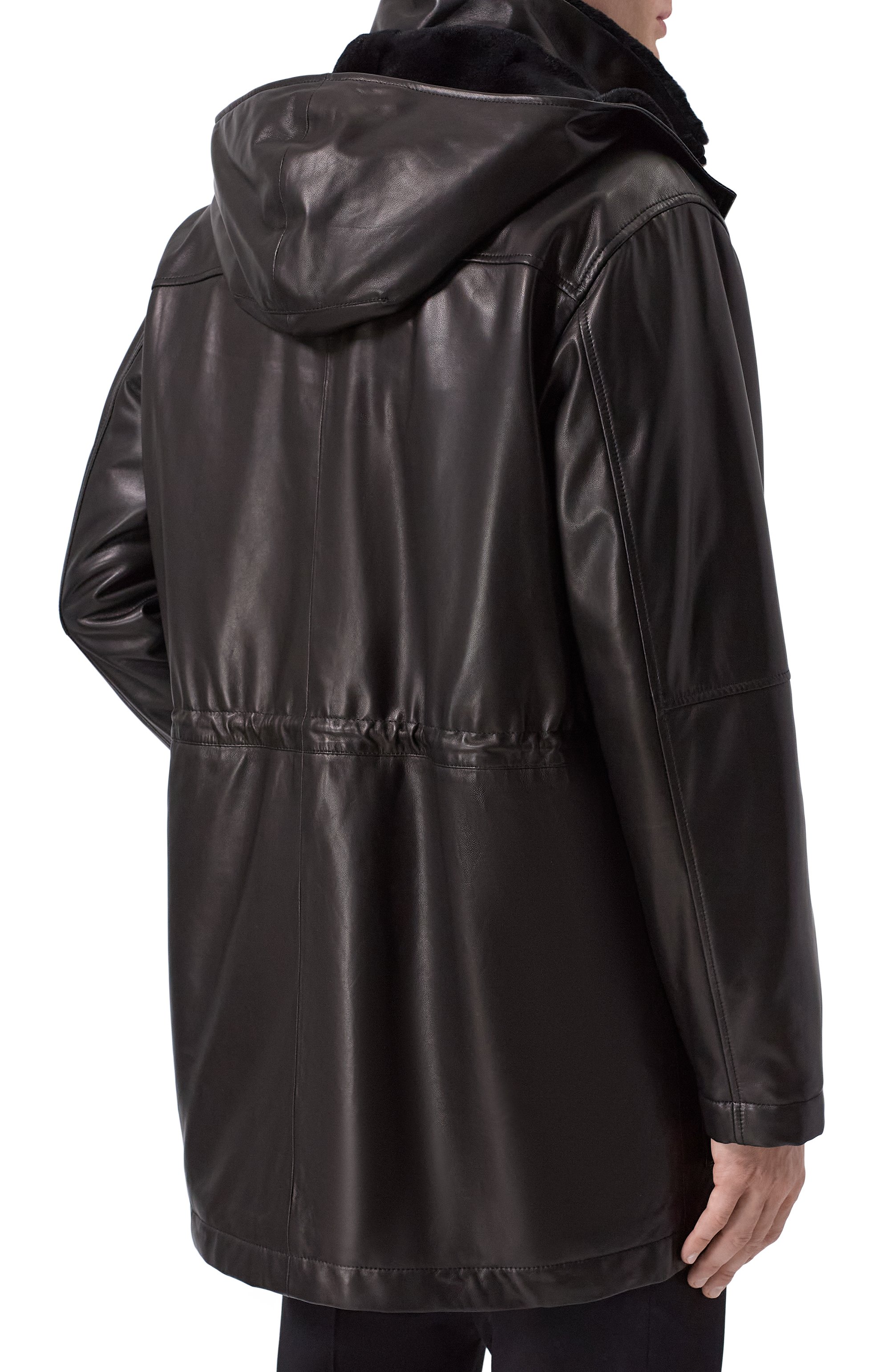 Кожаная парка с подкладкой из норки MVST, арт. M25.1PM.0006/CREAM NAPA, фото 4