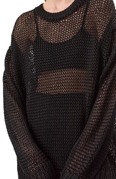 Женский шелковый пуловер JIL SANDER черного цвета, арт. J02GP0209/J16135 | Фото 5 (Материал сплава: Проставлено; Драгоценные камни: Проставлено; Материал внешний: Шелк; Рукава: Длинные; Женское Кросс-КТ: Пуловер-одежда; Стили: Минимализм; Длина (для топов): Стандартные)