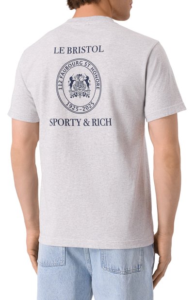 Хлопковая футболка sporty & rich x le bristol paris SPORTY AND RICH, арт. T0043517620GY03, фото 4