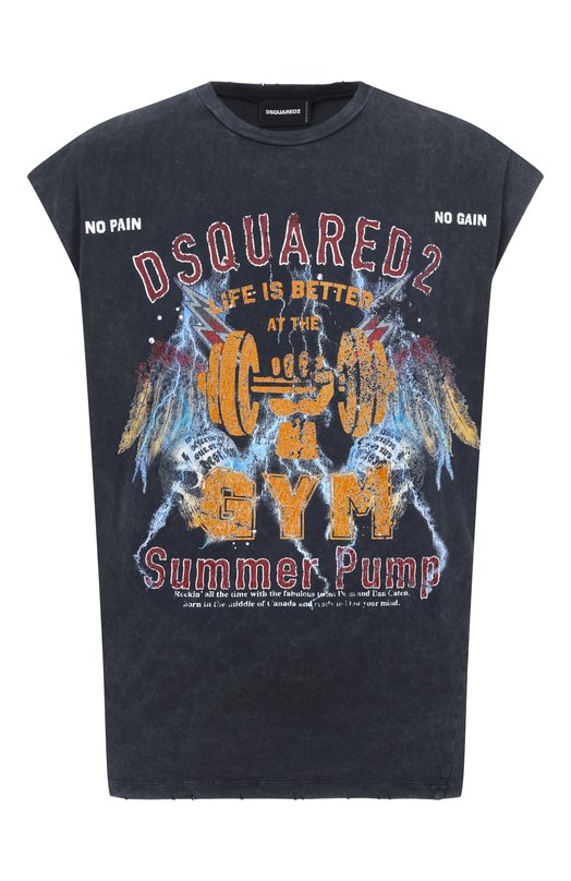 Хлопковая майка Dsquared2 S74GD1540/D20108 Серый S74GD1540/D20108