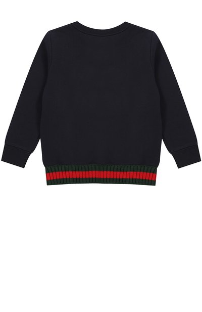 Хлопковый свитшот с нашивкой и контрастной отделкой GUCCI, арт. 475715/X5U34, фото 2