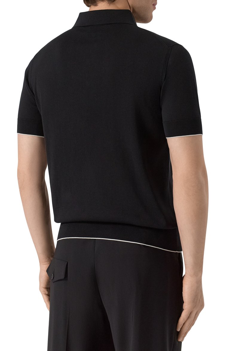 Поло из шелка и хлопка BALMAIN, арт. FH1GB020/KI73, фото 1