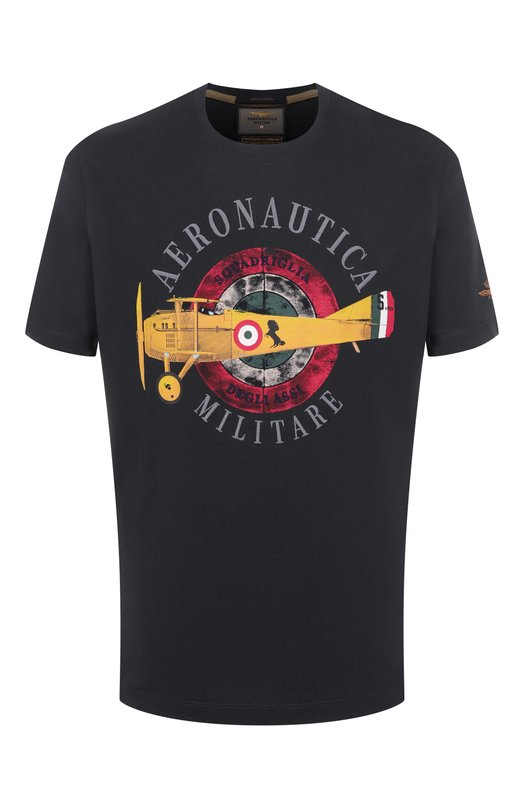 Хлопковая футболка Aeronautica Militare 251TS2414J641 Синий 251TS2414J641