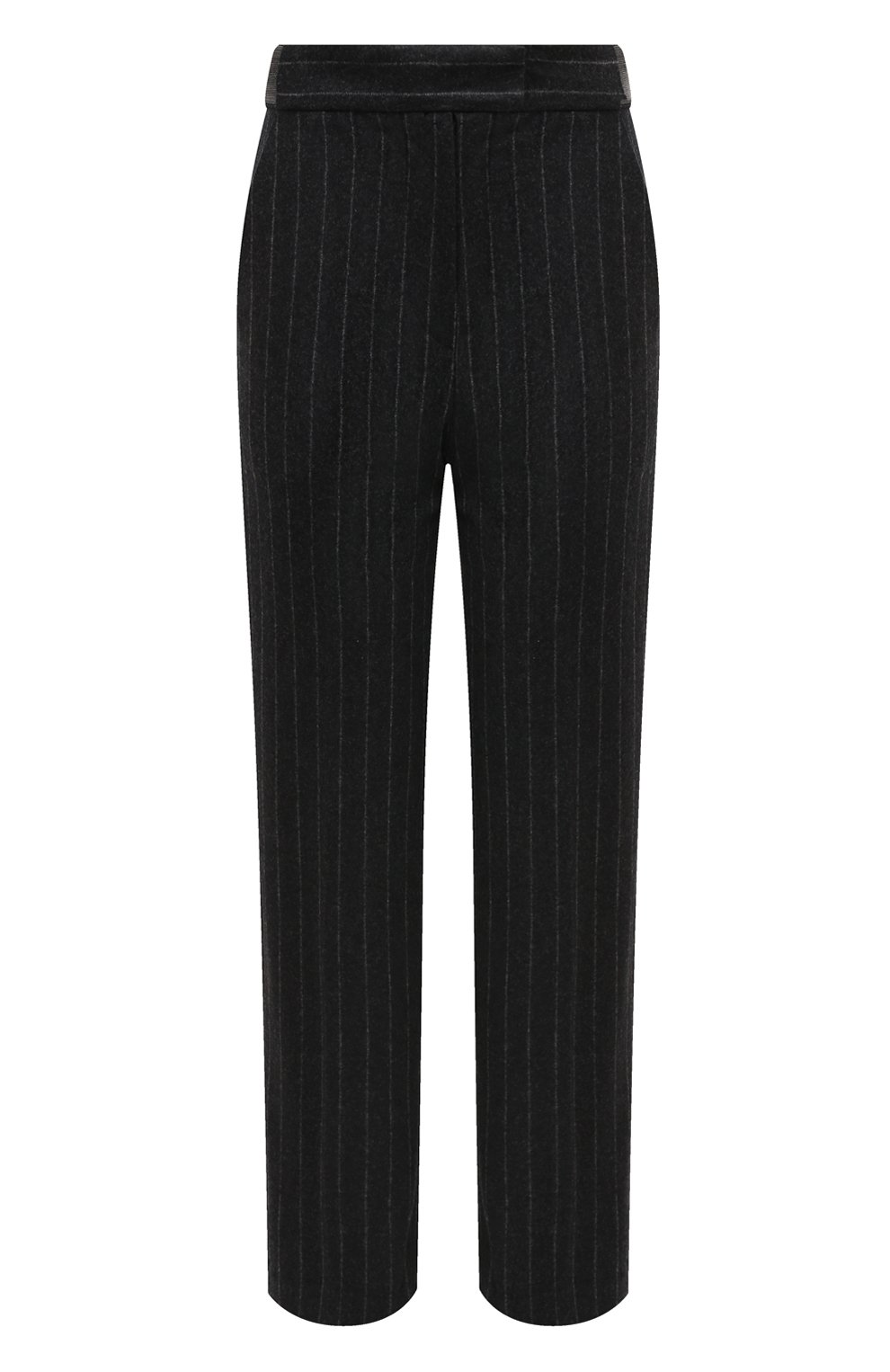 Шерстяные брюки BRUNELLO CUCINELLI темно-серого цвета по цене 191500 руб., арт. ME208P8748, фото 1 Шерстяные брюки BRUNELLO CUCINELLI, арт. ME208P8748, фото 1