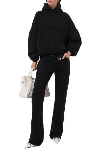 Хлопковое худи BALENCIAGA черного цвета по цене 132000 руб., арт. 783397/TQVS9, фото 2 Хлопковое худи BALENCIAGA, арт. 783397/TQVS9, фото 2