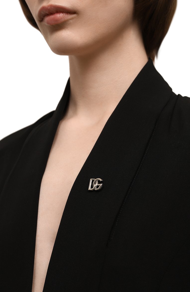 Женская брошь DOLCE & GABBANA серебряного цвета, арт. WPQ1L1 W1111 | Фото 2 (Нос: Не проставлено; Региональные ограничения белый список (Axapta Mercury): Не проставлено; Материал: Металл)