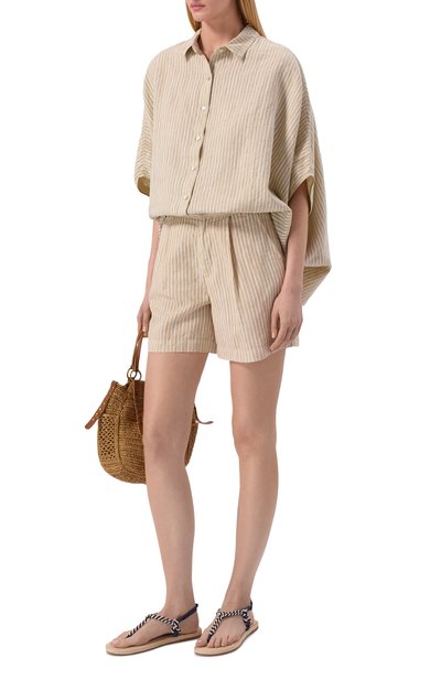 Женская льняная рубашка 120% LINO, арт. 33ALIW1PLA/000G470