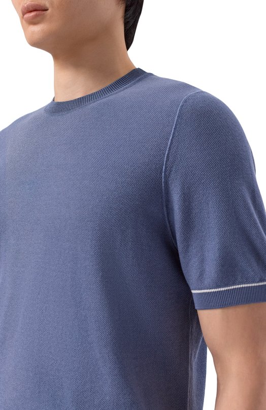 Джемпер из хлопка и лиоцелла BOSS 50560482 Синий  50560482 Фото 5