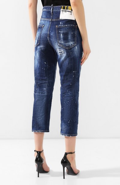 Укороченные джинсы DSQUARED2 синего цвета по цене 38500 руб., арт. S72LB0181/S30342, фото 4 Укороченные джинсы DSQUARED2, арт. S72LB0181/S30342, фото 4