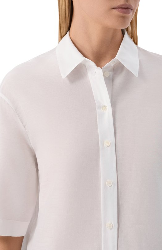 Рубашка из хлопка и шелка 12 STOREEZ 137701 Бежевый  137701 Фото 5