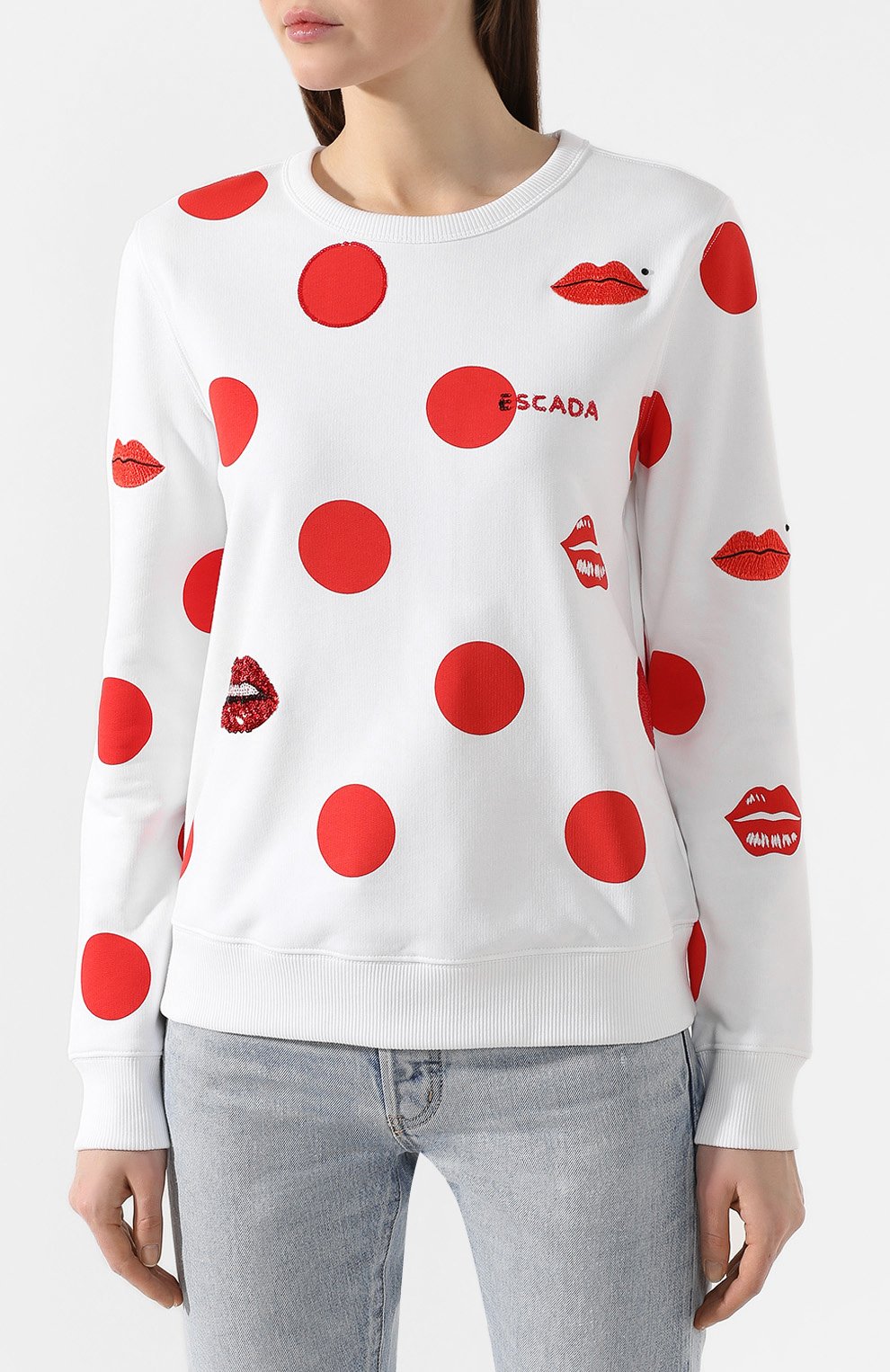 Хлопковый свитшот ESCADA SPORT белого цвета по цене 29950 руб., арт. 5032446, фото 3 Хлопковый свитшот ESCADA SPORT, арт. 5032446, фото 3