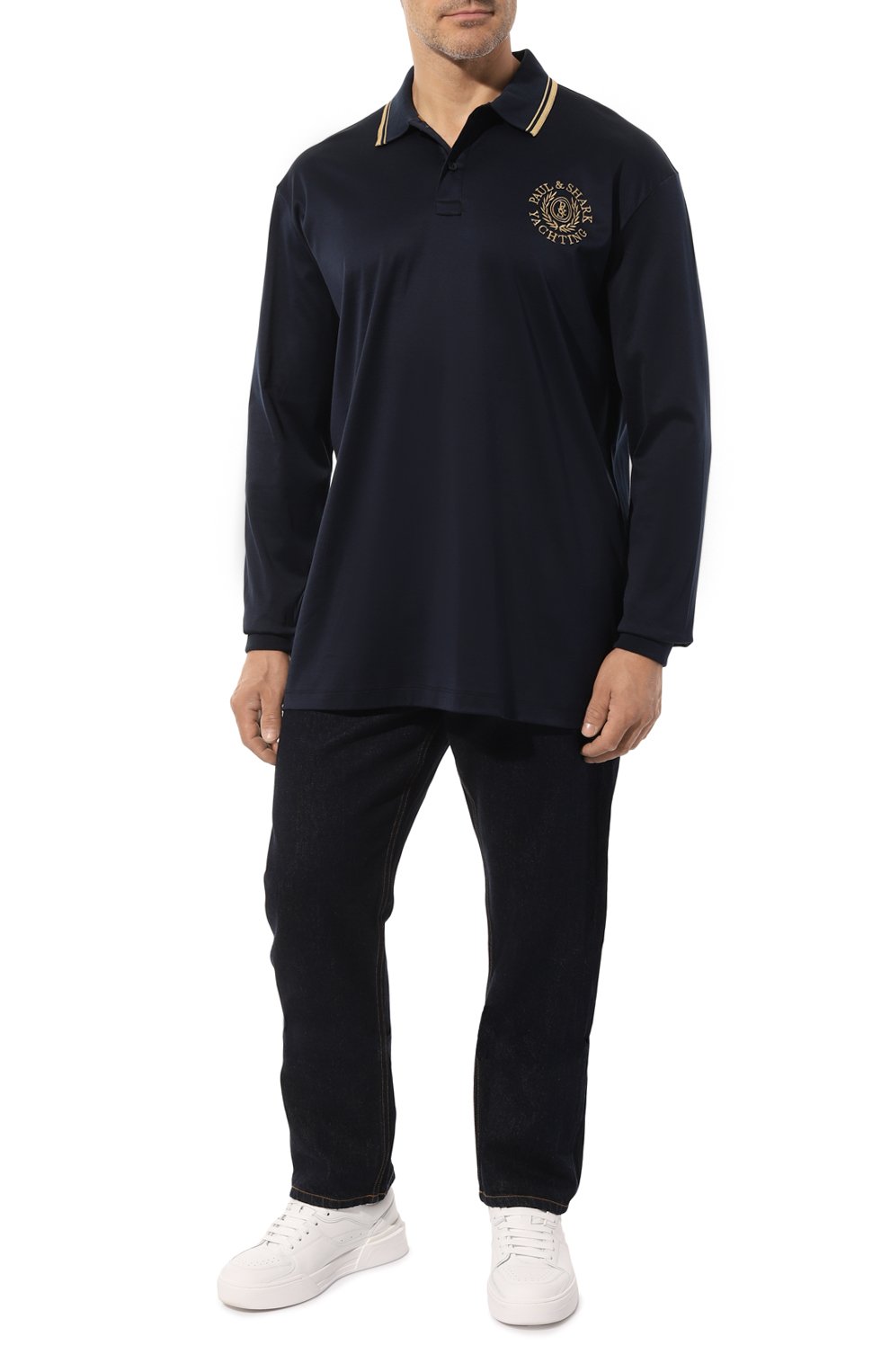 Хлопковое поло PAUL&SHARK темно-синего цвета по цене 41850 руб., арт. 13311769/3XL-6XL, фото 2 Хлопковое поло PAUL&SHARK, арт. 13311769/3XL-6XL, фото 2