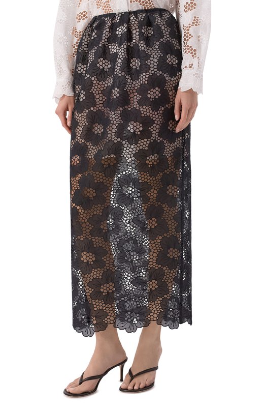 Хлопковая юбка Vika Gazinskaya SS26-18221 Чёрный  SS26-18221 Фото 3