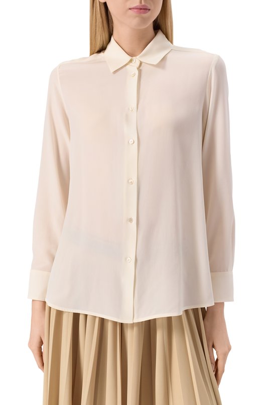 Шелковая рубашка Weekend Max Mara ALMINA Кремовый  ALMINA Фото 3