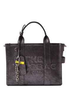 Женская сумка the tote bag medium MARC JACOBS (THE) темно-серого цвета, арт. 2R4HTT013H02 | Фото 1 (Ремень/цепочка: На ремешке; Материал: Натуральная кожа; Размер: medium)