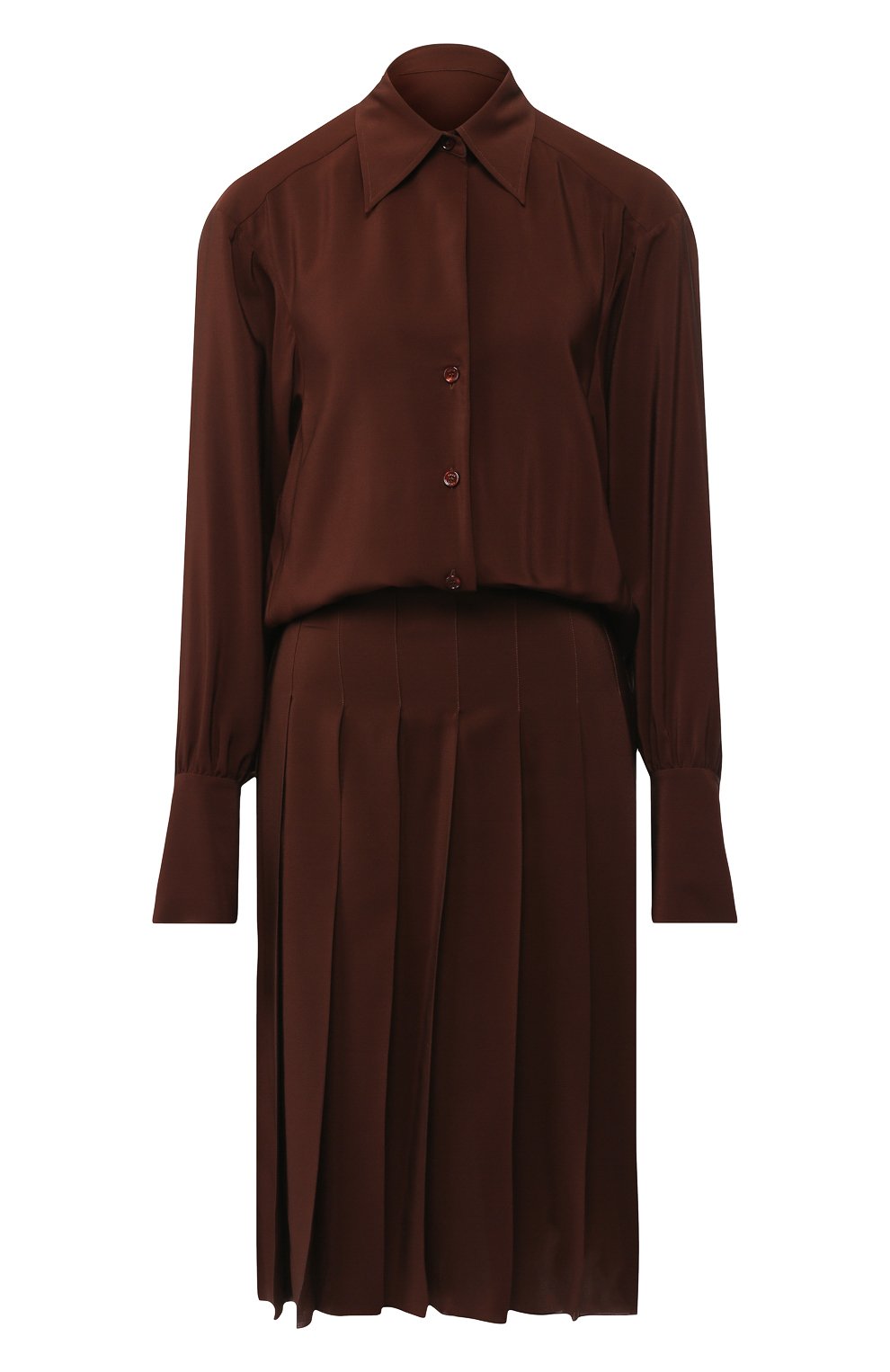 Однотонное шелковое платье со складками CHLOÉ, арт. CHC18WR036004, фото 1