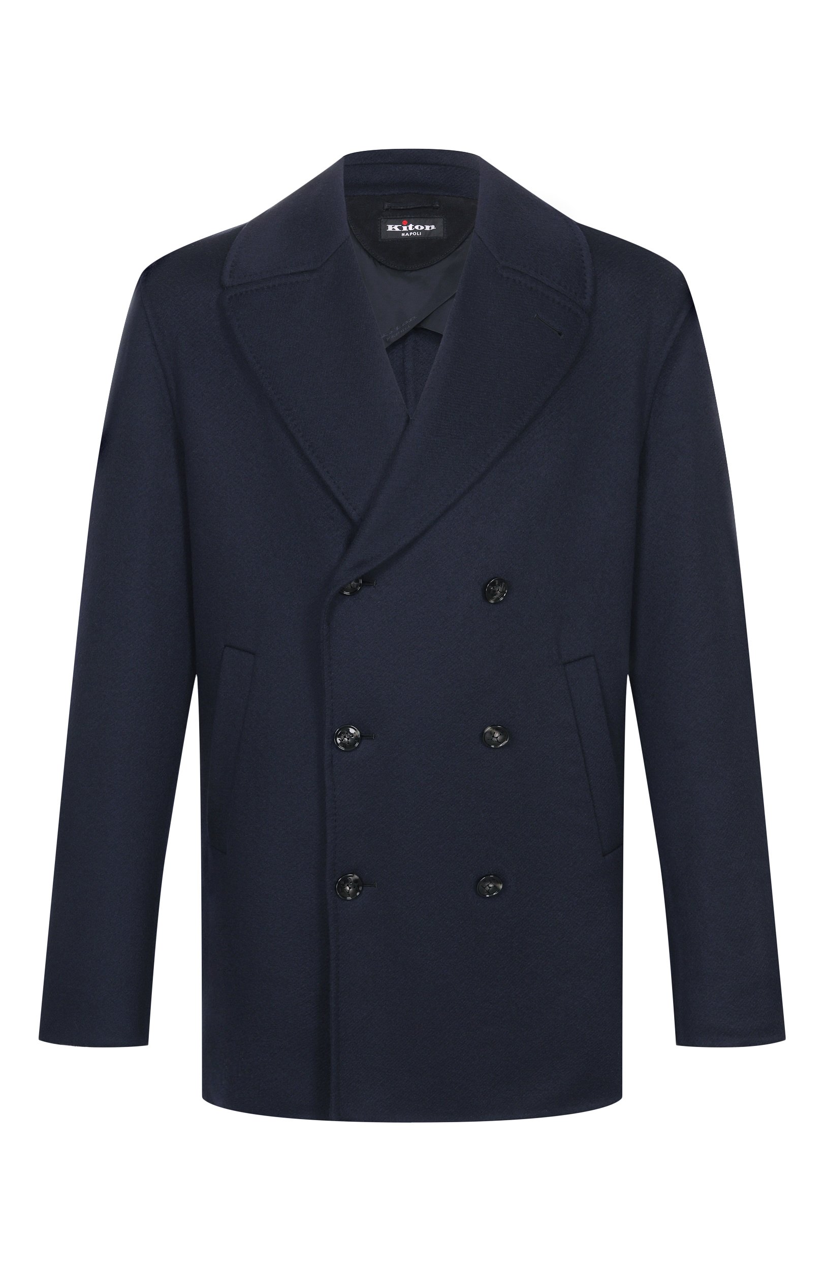 Кашемировое пальто KITON темно-синего цвета по цене 1045000 руб., арт. UW2471V0409L, фото 1 Кашемировое пальто KITON, арт. UW2471V0409L, фото 1