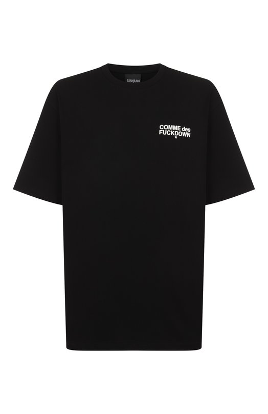 Хлопковая футболка Comme des Fuckdown CFABW01511 Чёрный CFABW01511