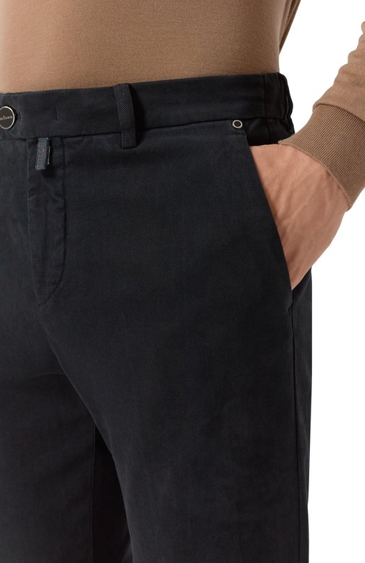Хлопковые брюки Kiton UFPPERK0100H22 Чёрный  UFPPERK0100H22 Фото 5