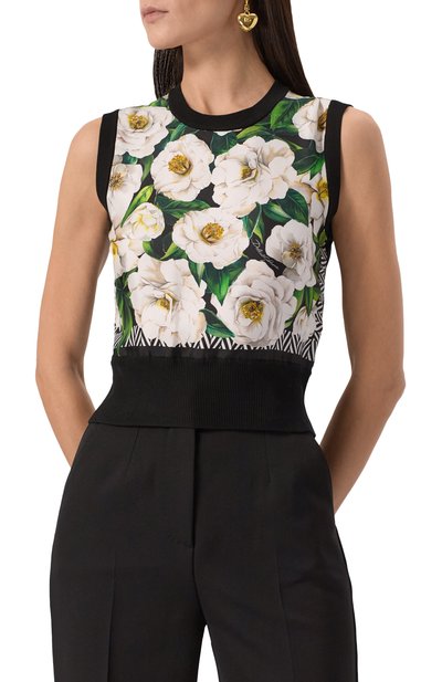 Шелковый топ DOLCE & GABBANA, арт. FXT43T/JBSK9, фото 3