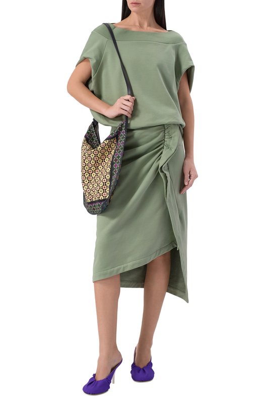 Хлопковый топ Dries Van Noten 131110/3611 Зелёный  131110/3611 Фото 2