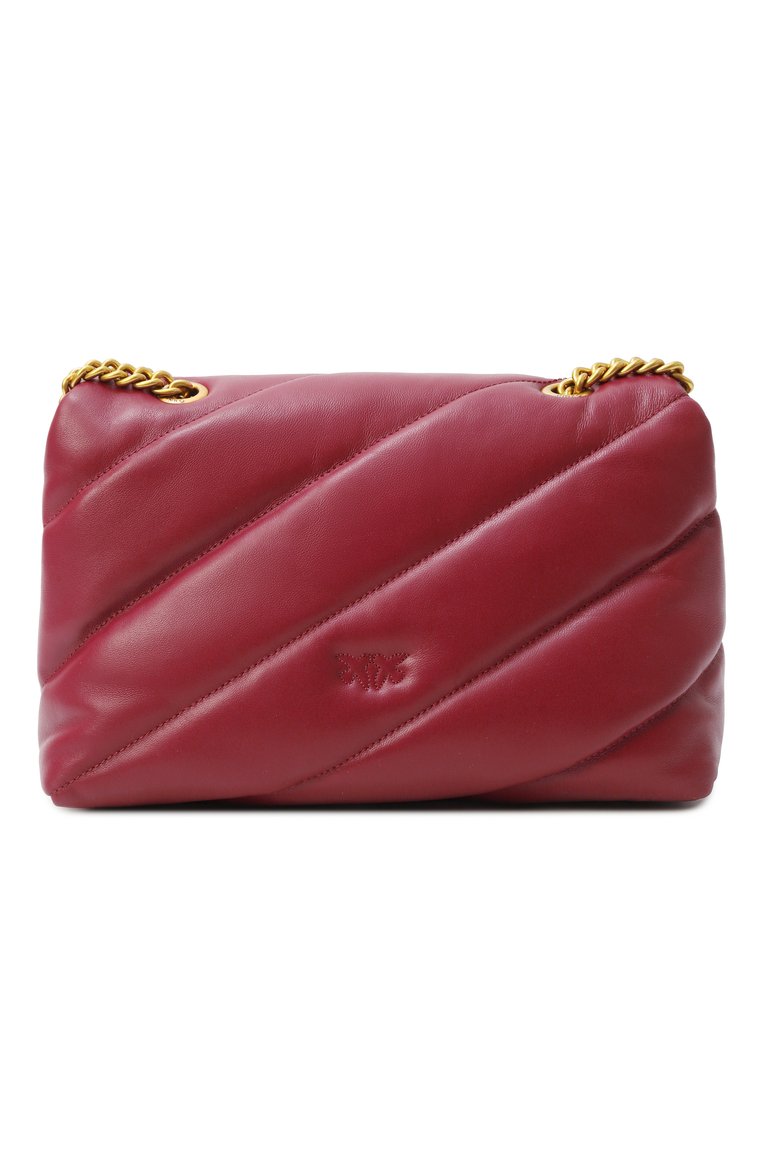 Женская сумка love puff classic PINKO бордового цвета, арт. 100038/A0F2 | Фото 6 (Материал: Натуральная кожа; Размер: medium; Ремень/цепочка: На ремешке)