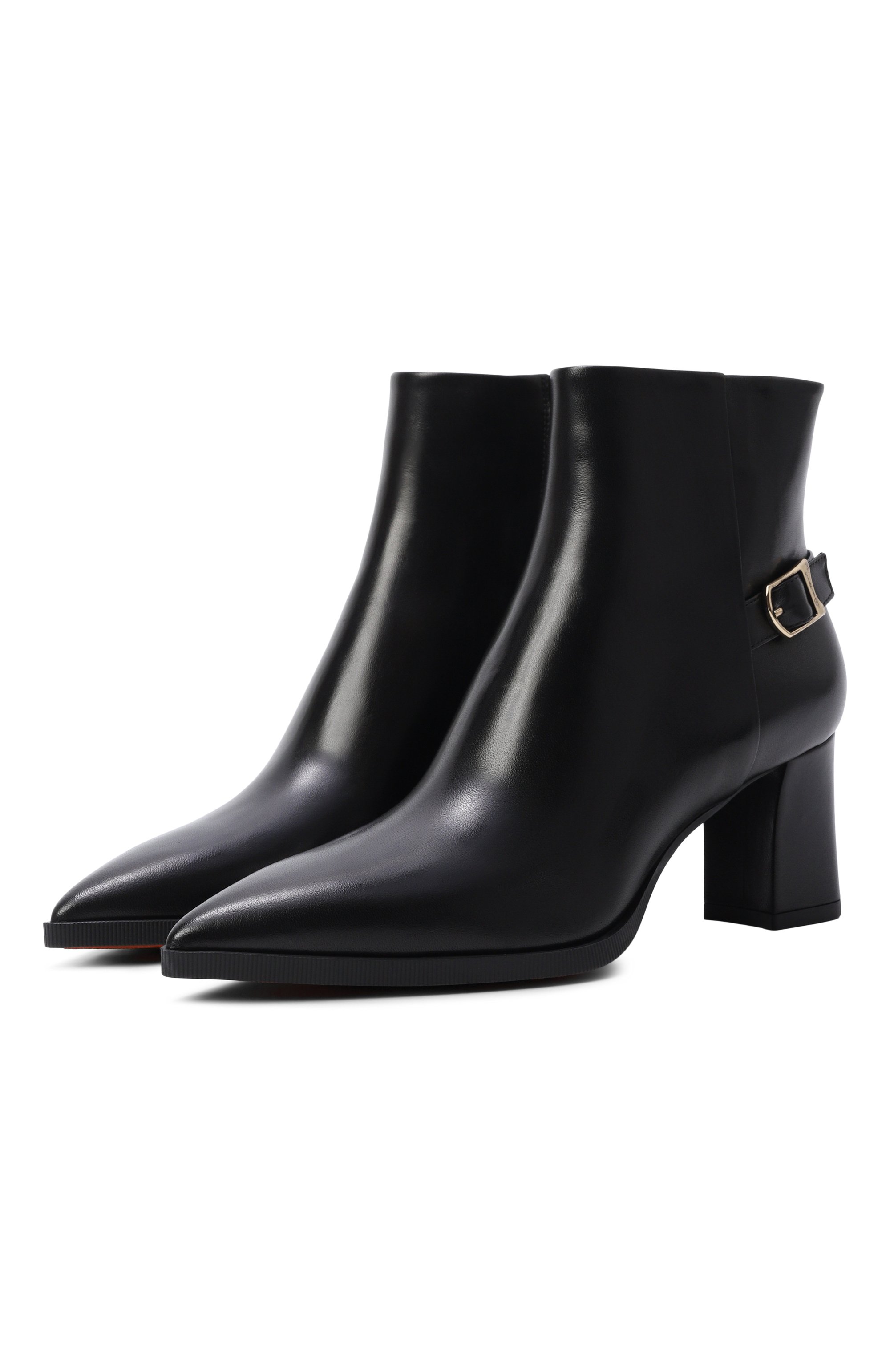 Кожаные ботильоны SANTONI черного цвета по цене 118000 руб., арт. WTEG71846PC4NVGB, фото 1 Кожаные ботильоны SANTONI, арт. WTEG71846PC4NVGB, фото 1