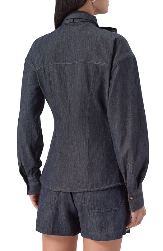 Джинсовая блузка Brunello Cucinelli MP792MY506 Синий  MP792MY506 Фото 4