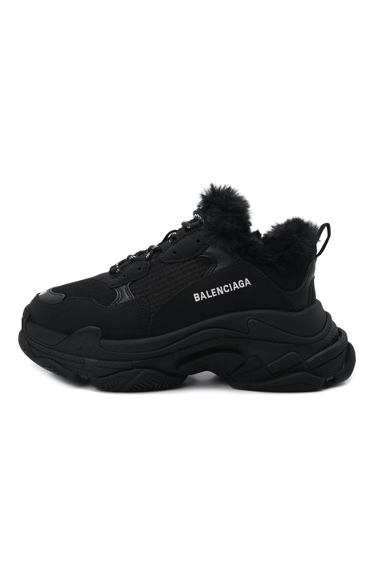 Женские комбинированные кроссовки triple s BALENCIAGA черного цвета, арт. 668562/W3CQ5 | Фото 4 (Материал внешний: Экокожа, Текстиль; Подошва: Платформа; Материал утеплителя: Экомех; Стили: Гранж, Кэжуэл; Региональные ограничения белый список (Axapta Mercury): Не проставлено; Кросс-КТ: Низкие; толщина подошвы: 5,8, 6; ширина носка стельки: 8,3, 8,5)