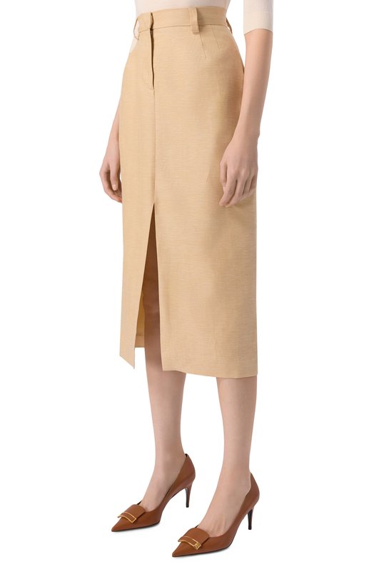 Юбка из кашемира и льна Colombo GN00161/77528-U Бежевый  GN00161/77528-U Фото 3