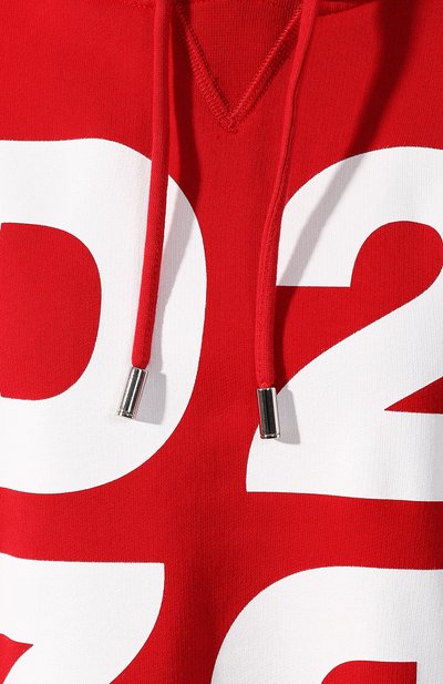 Хлопковое худи DSQUARED2 красного цвета по цене 36600 руб., арт. S75GU0293/S25042, фото 5 Хлопковое худи DSQUARED2, арт. S75GU0293/S25042, фото 5