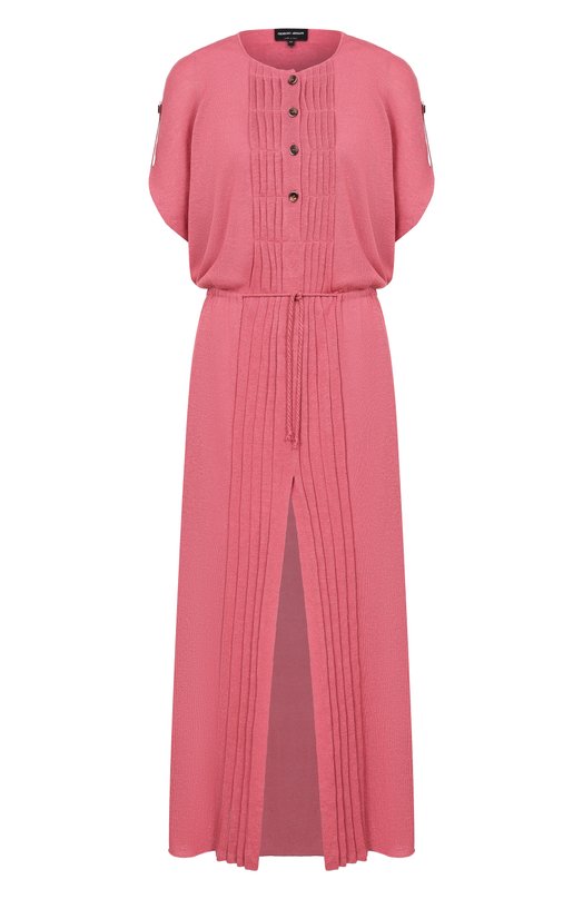 Платье изо льна и шелка Giorgio Armani GW002934/AF24190 Розовый GW002934/AF24190