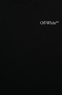 Детская хлопковый лонгслив OFF-WHITE черного цвета, арт. 0BAB001F23JER001 | Фото 3 (Рукава: Длинные; Мальчики Кросс-КТ: Лонгслив-одежда; Материал сплава: Проставлено; Материал внешний: Хлопок; Драгоценные камни: Проставлено)