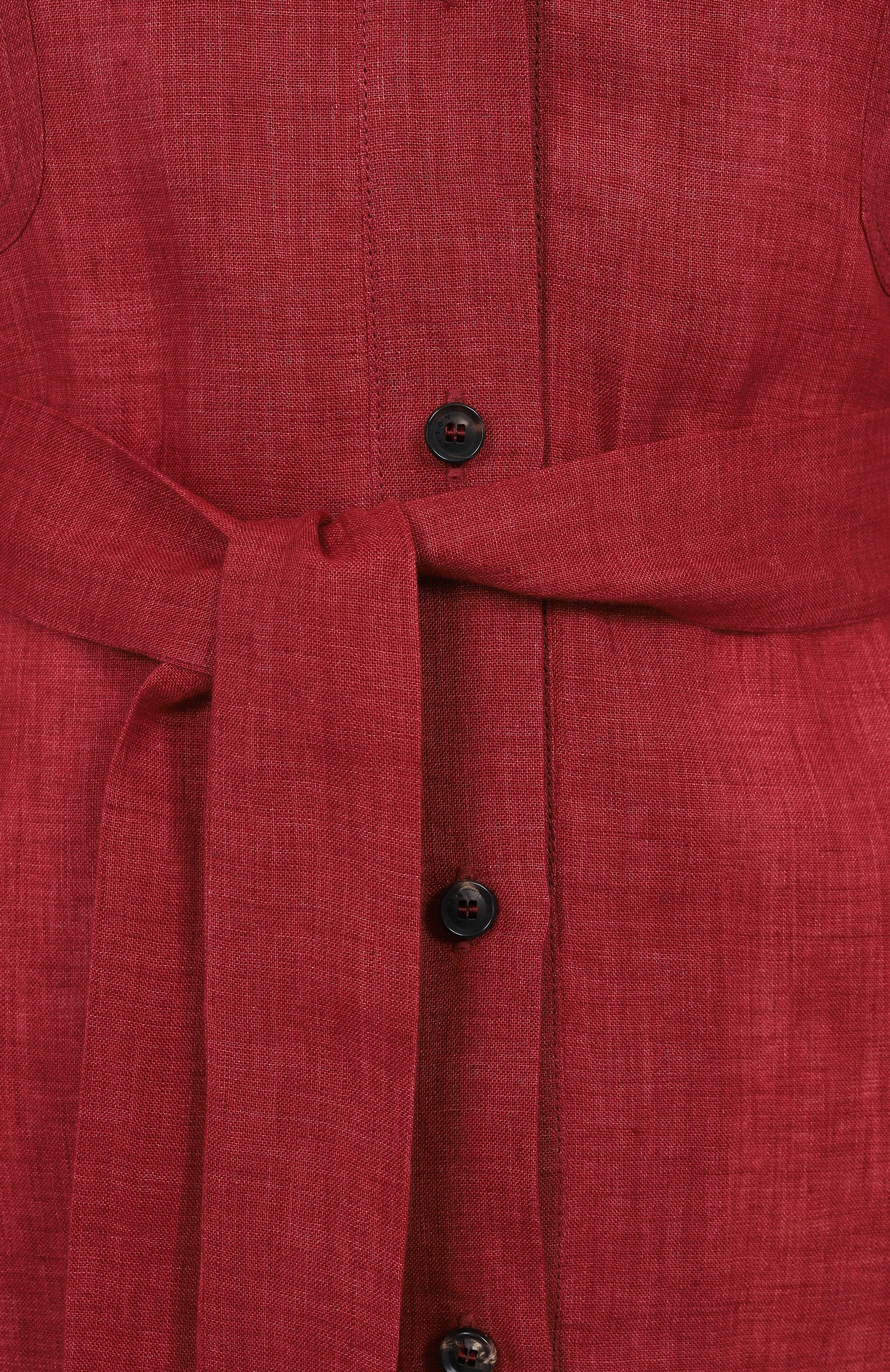 Льняная рубашка KITON бордового цвета по цене 130000 руб., арт. D57418K0903E01, фото 6 Льняная рубашка KITON, арт. D57418K0903E01, фото 6