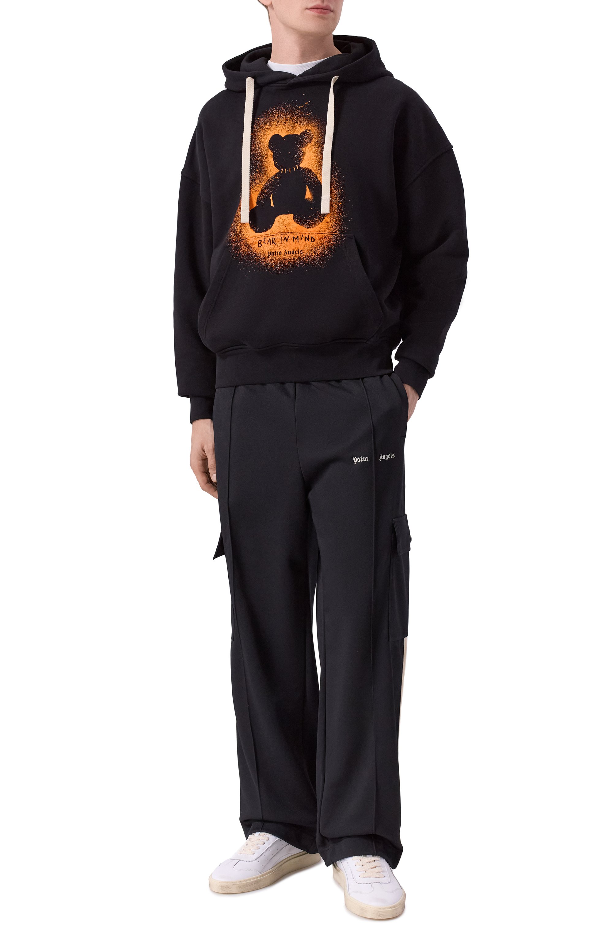 Хлопковое худи PALM ANGELS черного цвета по цене 42200 руб., арт. PMBB17EF25FLE005, фото 2 Хлопковое худи PALM ANGELS, арт. PMBB17EF25FLE005, фото 2