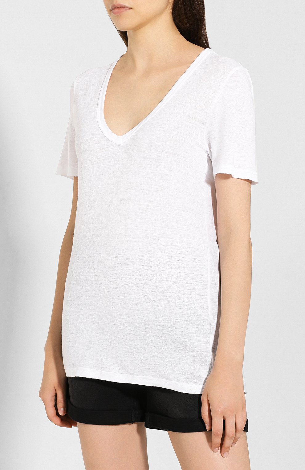 Льняная футболка ISABEL MARANT ETOILE белого цвета по цене 15150 руб., арт. TS0377-00M004E/KRANGER, фото 3 Льняная футболка ISABEL MARANT ETOILE, арт. TS0377-00M004E/KRANGER, фото 3