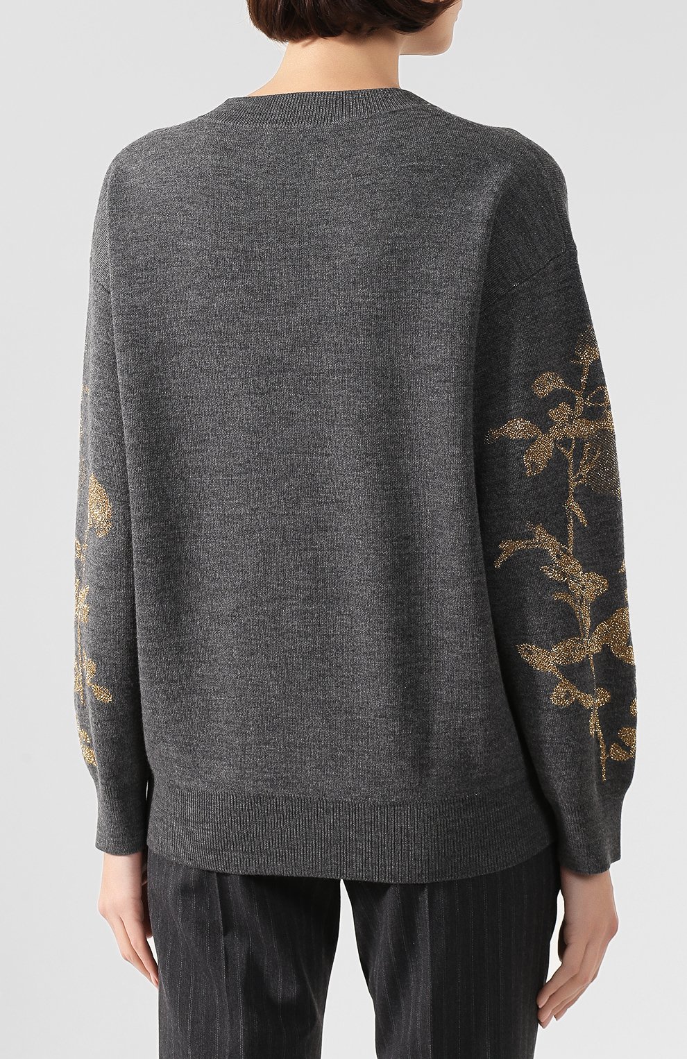 Шерстяной пуловер DRIES VAN NOTEN темно-серого цвета по цене 57000 руб., арт. 192-11204-8726, фото 4 Шерстяной пуловер DRIES VAN NOTEN, арт. 192-11204-8726, фото 4